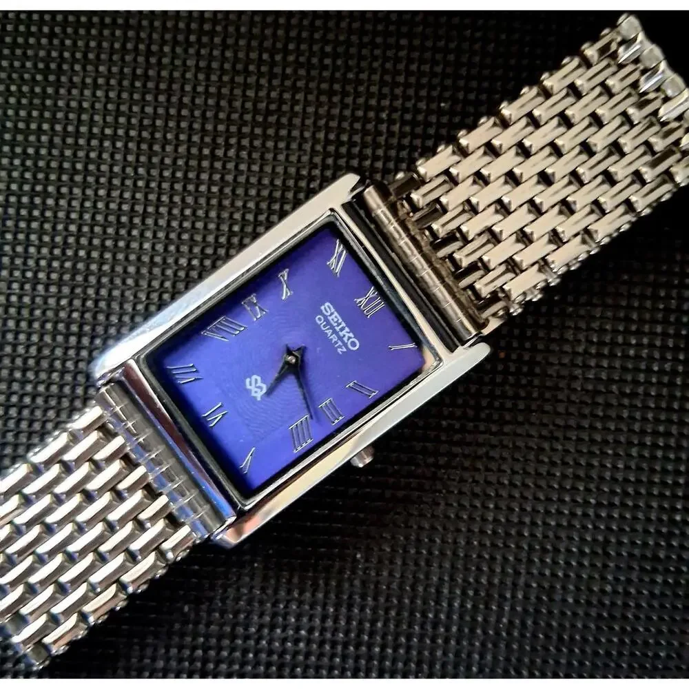 Men's Vintage Seiko Tank Stainless Steel Wrist Watch RARE